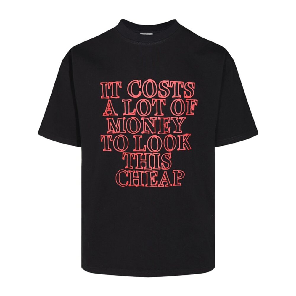 Vetements Black Tee with Red Text